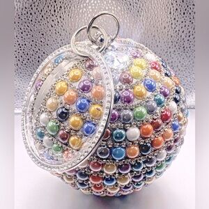 Multi colored ball wristlet